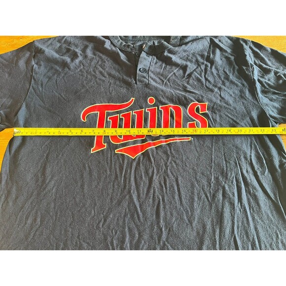 Vintage Minnesota Twins Shirt 2XL Single Stitch Majestic Jersey XXL Blue MLB - Picture 6 of 11